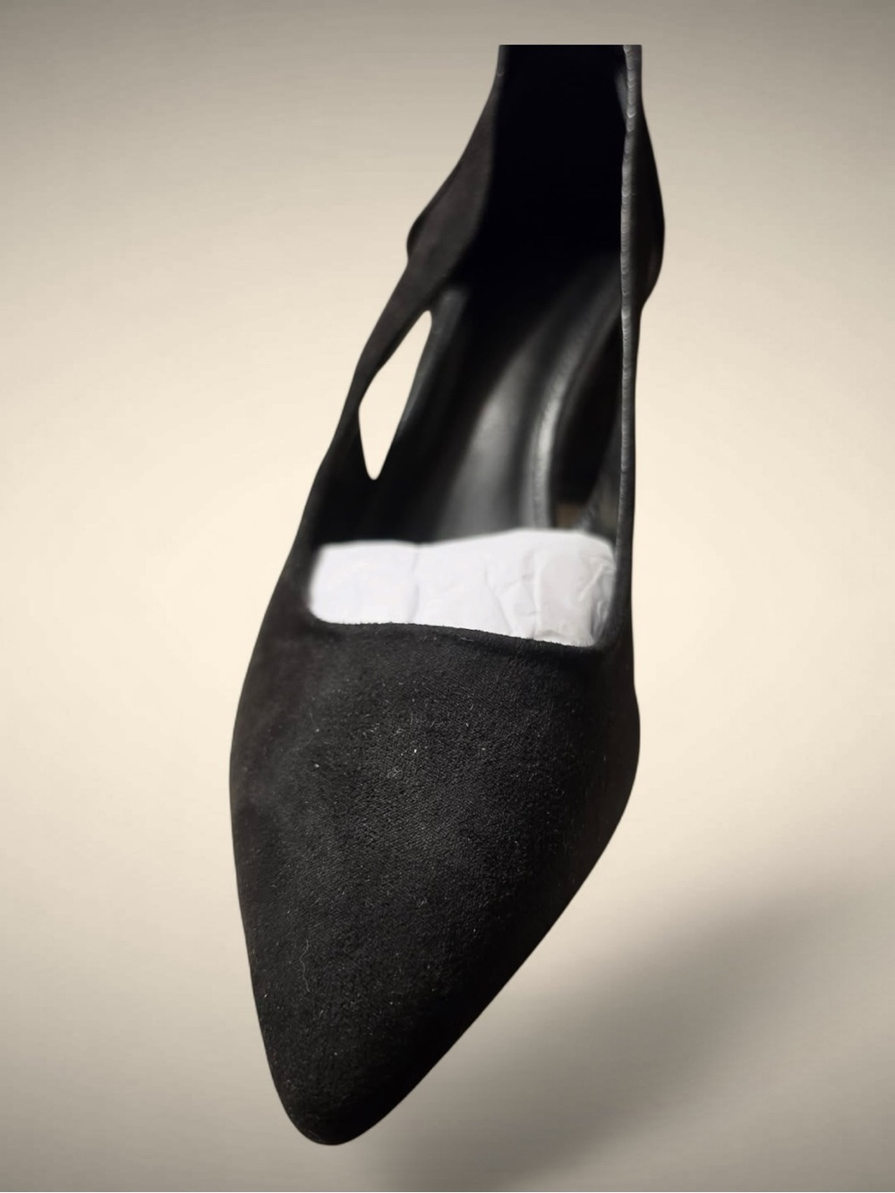Anne Klein Black Pointed Toe Suede Mule